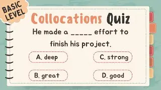Collocation Quiz - Basic Level | 15 Common Collocations in English