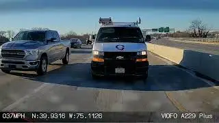 Encore Fire Protection Van Driving Recklessly on I-676 West | Tailgating, Road Rage, Unsafe Driving