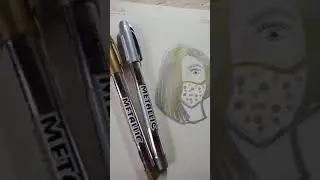 Metallic Pen effects on my drawing #shorts #drawing #art #creative #trending
