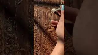 Adding copper leaf to wood burning 🧡 #woodburningart