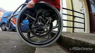 Wheelchair Loopwheels steps in slow motion