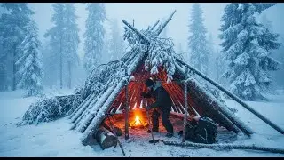 Survival 75-C: Building a Shelter in the Harsh Russian Taiga