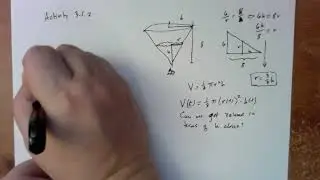 Math 125, Section 3.5 Related Rates- Video 1 - Inverted cone example