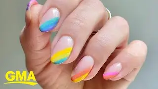 These candy color rainbow nails are perfect for pride  | GMA