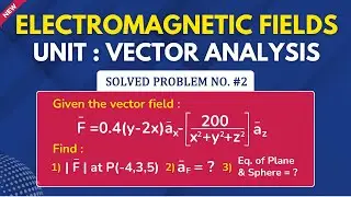 ELECTROMAGNETIC FIELDS | VECTOR ANALYSIS SOLVED PROBLEM 2 @TIKLESACADEMYOFMATHS