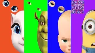 Wrong Eyes Challenge &ndash; Angela, Shrek, Boss Baby, Minion | LookMania Remix!