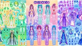💜Chinese Anime Girl Dress-Up Sticker Set 💚| Beautiful Hanfu Outfits & Kawaii Dolls Part 2