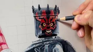 Drawing The LEGO Darth Maul Minifigure From Scratch