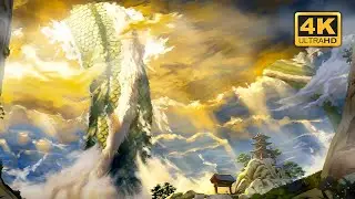 Fantasy Chinese Dragon Flying In The Clouds Live Wallpaper 4K