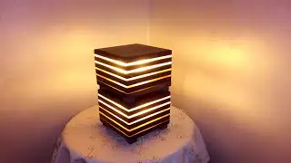 Idea arredo fatta a mano.(abat jour a led)plexiglas e legno