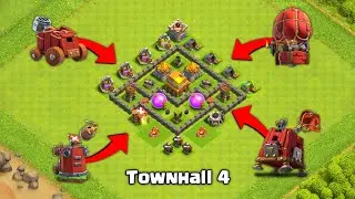 Max Townhall 4 VS Every Siege Machines | Clash Of Clans 