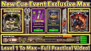 🤯 8 Ball Pool New Route Event - New Animated Frame in 8 BP - 8 Ball Pool New Route 66 Cue Level Max