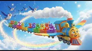 One to Ten on the Flying Train 🚂✨ | Fun Kids Counting Song | Learning Numbers