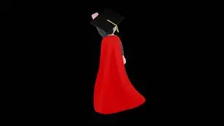 Stylized 3D Cartoon Male Teacher Character Turntable | Flying Graduation Superhero