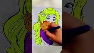 I'm drawing a girl with a cat 🐱✨#art #cute #cat #catgirl  #shorts #youtubeshorts #tiktokart