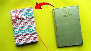 How To Wrap A Diary With Gift Paper | DIY Gift Packing Idea | Easy Book Wrapping Without Glue