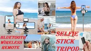Selfie Stick Tripod Bluetooth wireless with remote Portable for Android and iphone with Fill Light