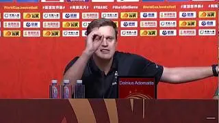 Adomaitis Lithuania Coach Press Conference - Lithuania - France