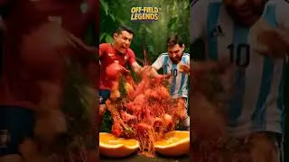 Ronaldo & Messi Squeeze a Giant Orange Until It Explodes | Jungle Animation