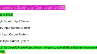 Jkssb Computer Questions| JKSSB PYQS | JKSSB FAA computer | Junior Assistant computer | JKPSI | PAA 