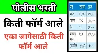 पोलीस भरती किती फॉर्म आले एका जागेसाठी किती विद्यार्थी आहे पाहा Police Bharti Update