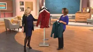 Susan Graver Butterknit Long Sleeve Top with Burnout Velvet Scarf with Pat James-Dementri