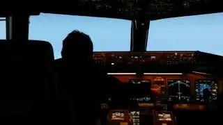 B777 Simulator Takeoff and steep turn with bank angle warning