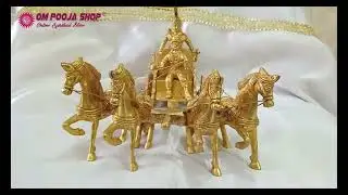 Shree Krishna With Parth Arjun on Rath Brass Idol | श्री कृष्णा जी के साथ अर्जुन रथ पर पितल मूर्ति