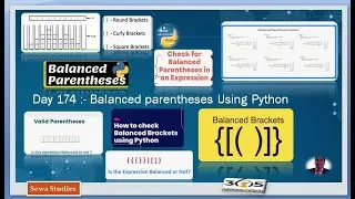 Day 174  Balanced parentheses (Brackets) Using Python