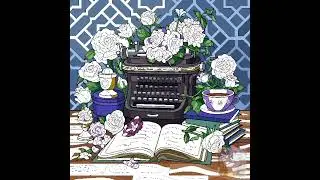 Desk filled with books, typewriter and roses #shorts #paintbynumbers #art #books #roses #subscribe