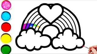 Cute Rainbow Cloud Drawing, Painting & Coloring For Kids and Toddlers_ Kids Art 