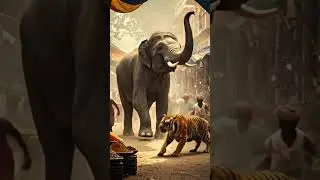 elephant Vs Tiger  #elephant #wildlifeentertainment #funny #forestwhispers #cute  #animals #tiger