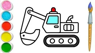 Как нарисовать кран-бетономёт шаг за шагом | Рисование автобуса легко | Рисование для детей и мал...