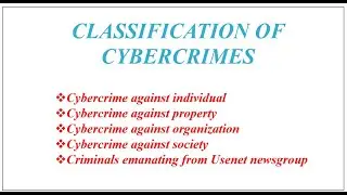 Classification of cybercrimes | CYBER SECURITY