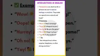 Interjections in English | Fun Parts of Speech Examples with Sentences 🎉