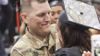 Military Father Surprises Daughter During Her College Graduation