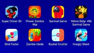Super Cloner 3D-Flower Zombie War-Survival Game-Yellow Baby:456 Survival Game-Shot Factor-Zombie...