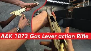 A&K Stubby Lever Action 1873 Overview - Chrono - Breakdown - shooting test