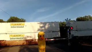 Quacky Duck awaits Intermodal Train