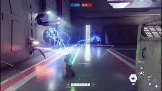 Yoda using unleash after absorbing Dooku's lightning | Star Wars Battlefront 2
