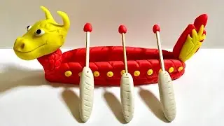 &hearts;️ How to make a clay Dragon boat   model tutorial craft / easy DIY project