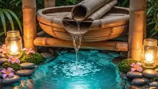 Frozen Relaxation  - Cool River  flowing water bamboo music relaxing piano and Meditation