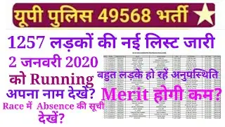 Up police second list || UPP second list जारी ||  UPP running second list
