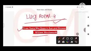 Lucy Poems : 4 Three Years She Grew in Sun and Shower Introduction by Chandan Mallick