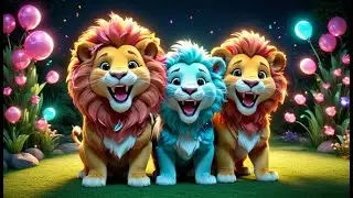 Four Laughing Lions Roar and Run + More Nursery Rhymes & Kids Songs