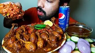 Eating Spicy 🔥 Schezwan Fried Rice, Spicy Chicken Curry Eating Show#hungryPiran