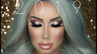 NEW YEARS EVE GLITTER EYE MAKEUP TUTORIAL || Full face glam for 2019!