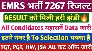 EMRS Recruitment 2025 Result🔥. EMRS 7266 Cut Off for All Post. EMRS 2025 Result.