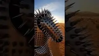 Man in Spike Suit armor with Lions in African Savanna 🙊#youtubeshorts