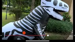 Black N White Inflatable Dinosaur Toy for Halloween Celebration #short #InflatableToy #HalloweenToy